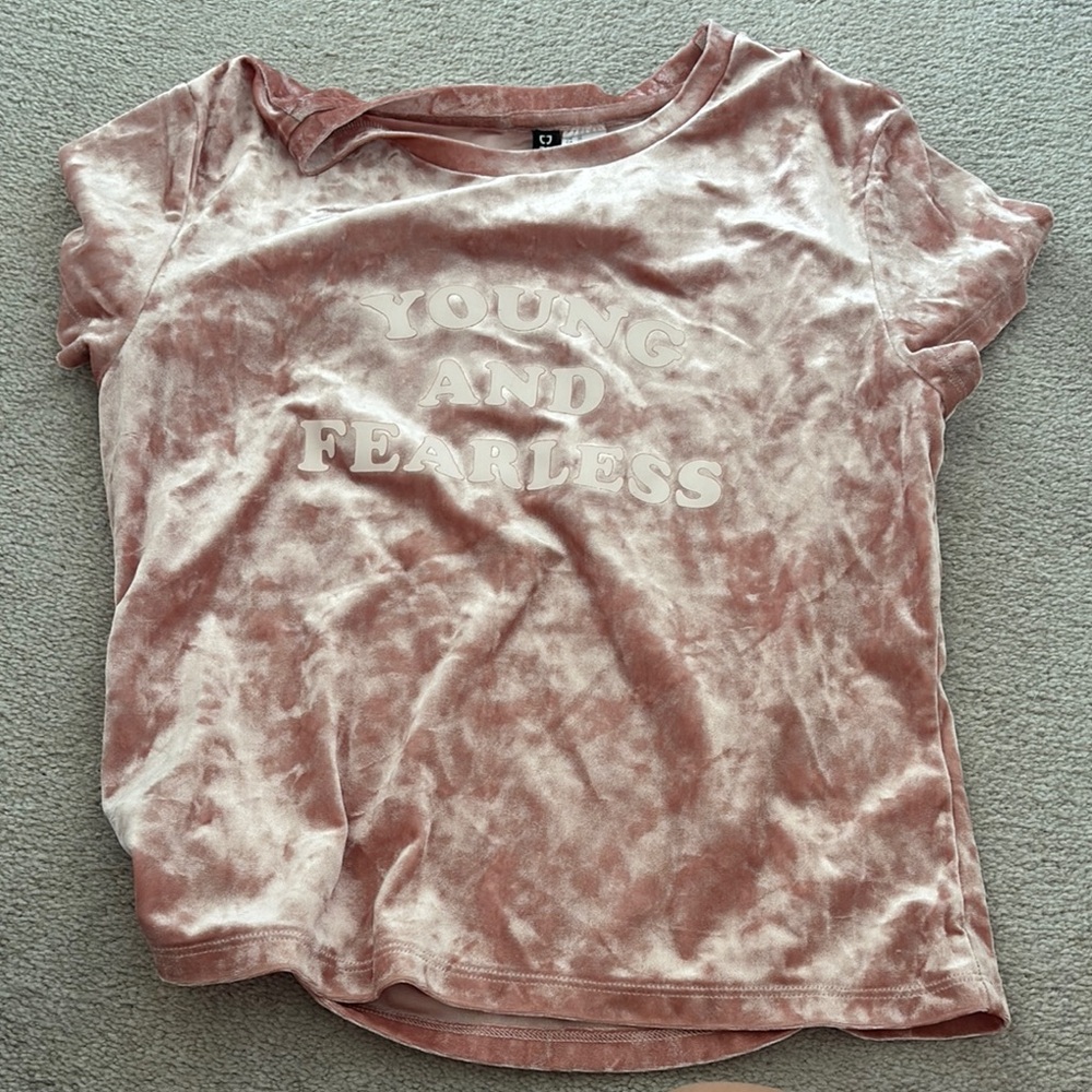 Divided Pink and Gold Relaxed Short Sleeve Tee